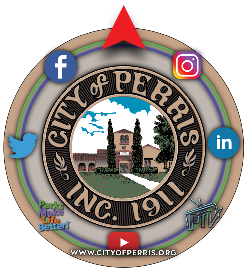 Perris City Compass Decal small